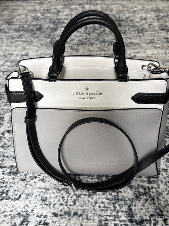 kate spade Handbags - kate spade White and Black Saffiano Leather Satchel